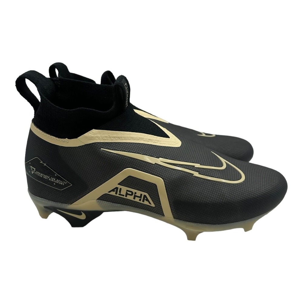 Nike Alpha Menace Elite 3 Mid Football Cleats Black/Tan DM1792-001 Size 12.5